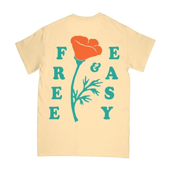 $58 NEW FREE & EASY POPPY YELLOW TEE - Picture 1 of 7